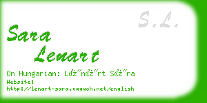 sara lenart business card